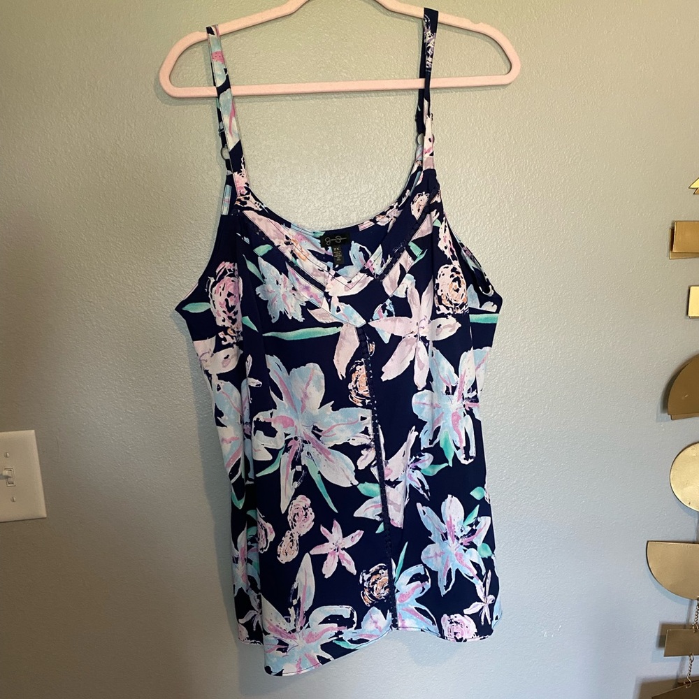 Plus size floral tank top